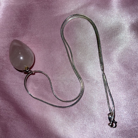 Rose Quartz Drop Necklace - Picture 5 of 9